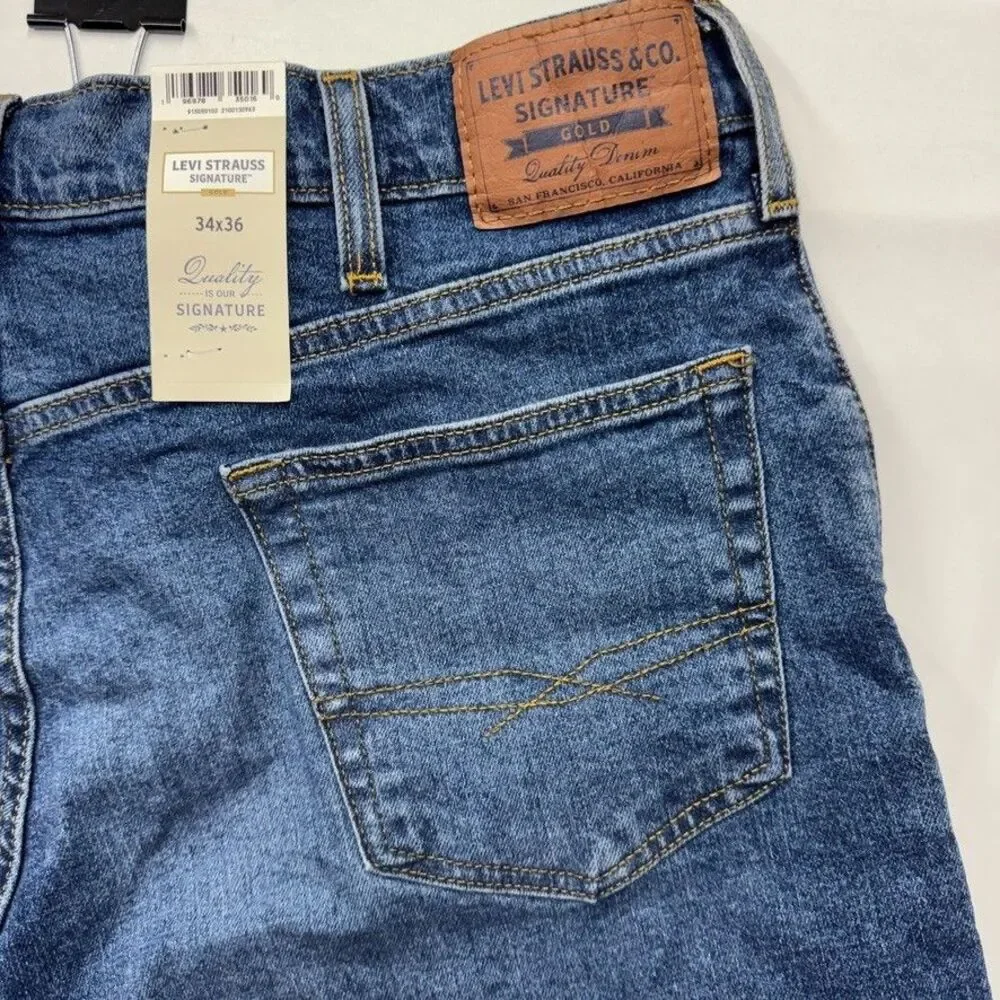 Levi Strauss Signature Gold Men's 34x36 Blue Bootcut Jeans NWT (78 characters)